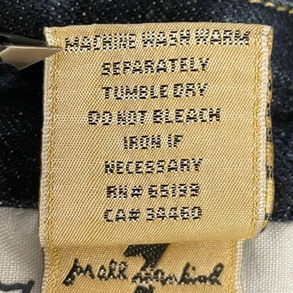 7 For All Mankind Womens 30 A Pocket Bootcut Flare Denim Jeans Low Rise USA Made - Picture 16 of 16